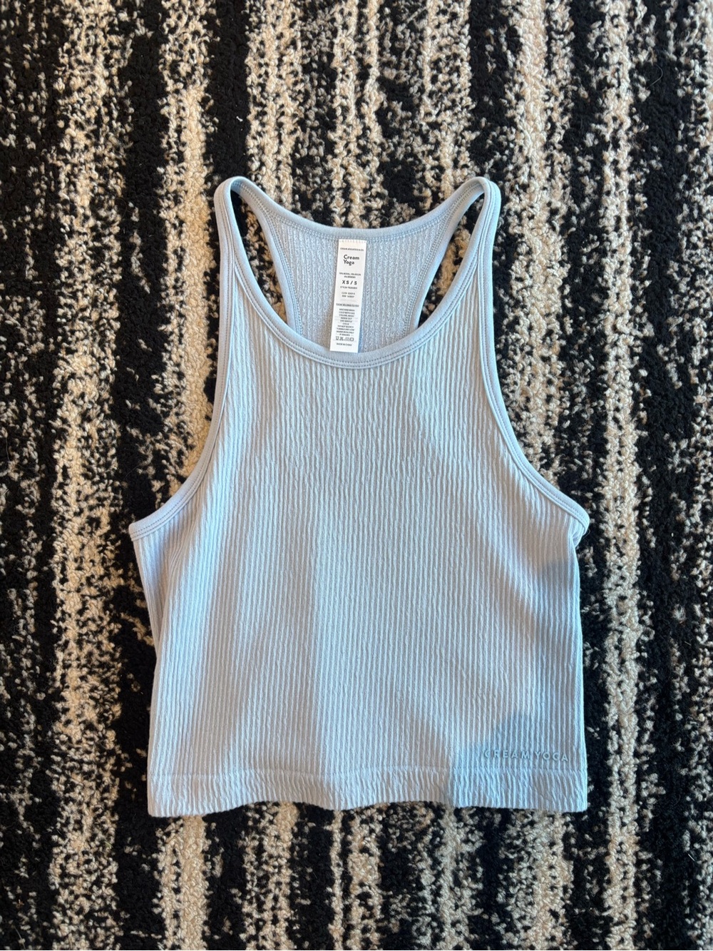 Ribbed Racerback Crop Tank - Pale Blue